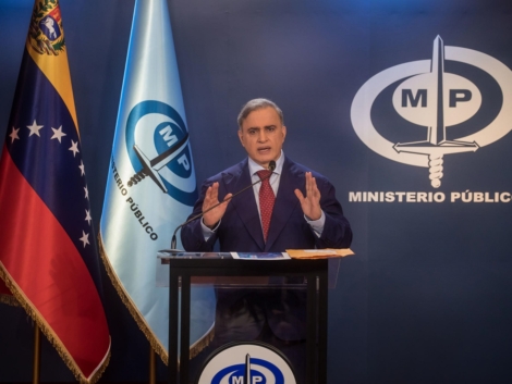 Fotografía de archivo, tomada el pasado 26 de enero, en la que se registró al fiscal general de Venezuela, Tarek William Saab, durante una rueda de prensa, en la sede principal del Ministerio Publico, en Caracas (Venezuela). EFE/Miguel Gutierrez