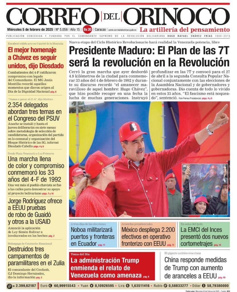 Edición Impresa Correo del Orinoco N° 5.056