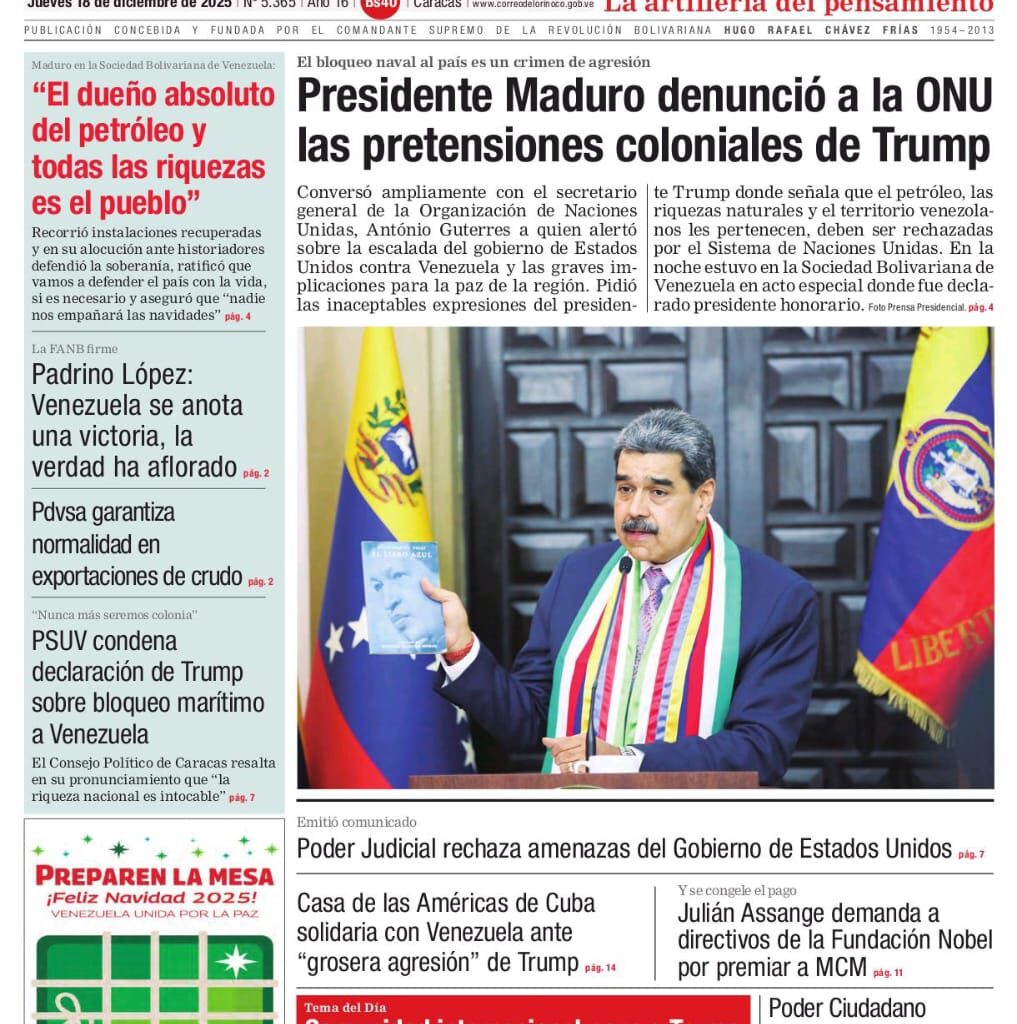 Edición Impresa Correo del Orinoco N° 5.365