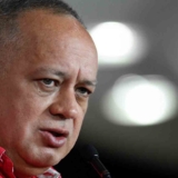 The president of the National Constituent Assembly, Diosdado Cabello, speaks during a press conference in Caracas, Venezuela, on July 22, 2019. Venezuelan authorities said a US aircraft entered again Venezuela's air space on espionage tasks after another plane had been detected on Friday. (Photo by Matias Delacroix / AFP)
