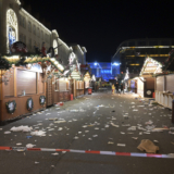 A view of the cordoned-off Christmas market after an incident in Magdeburg, Germany, Friday Dec. 20, 2024. (Heiko Rebsch/dpa via AP)