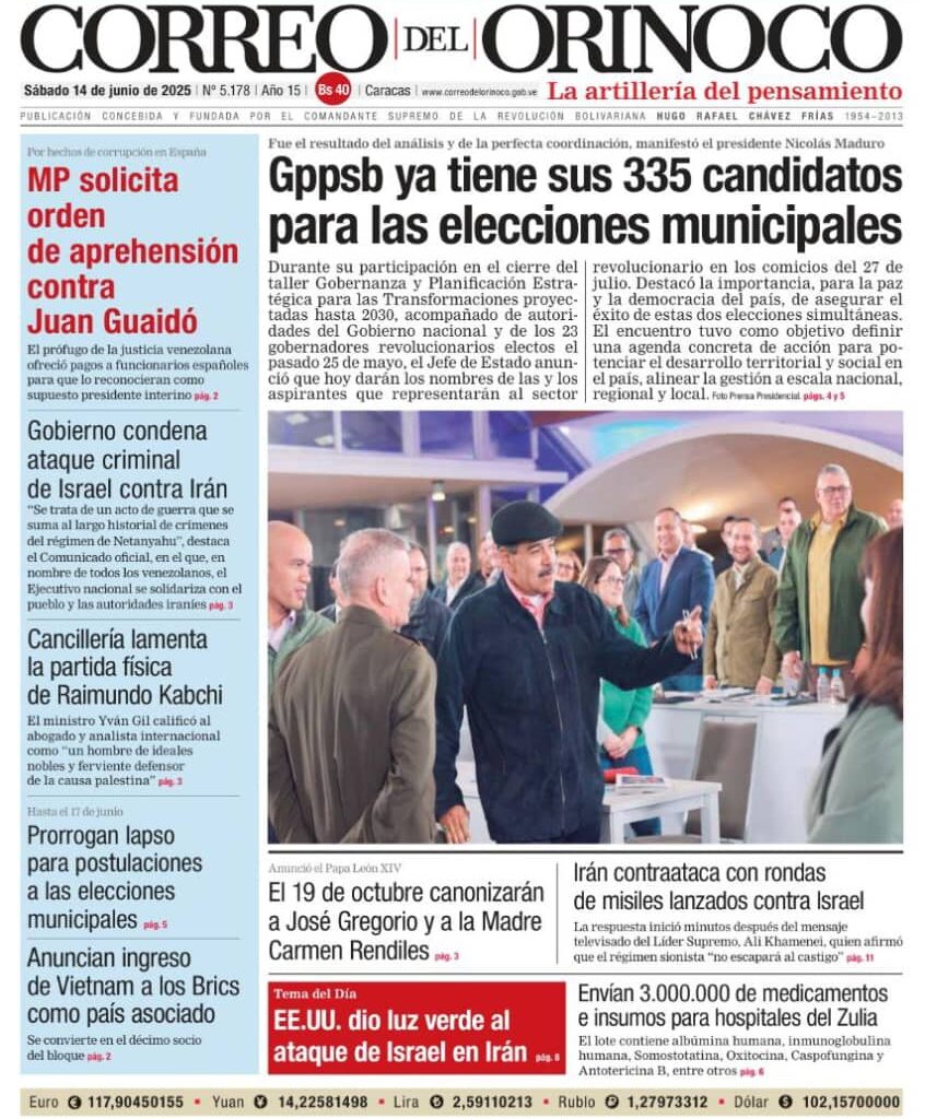 Edición Impresa Correo del Orinoco N° 5.178