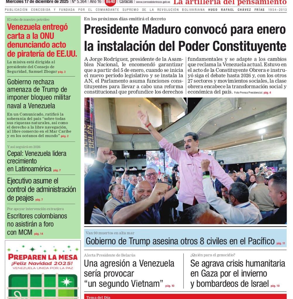 Edición Impresa Correo del Orinoco N° 5.364