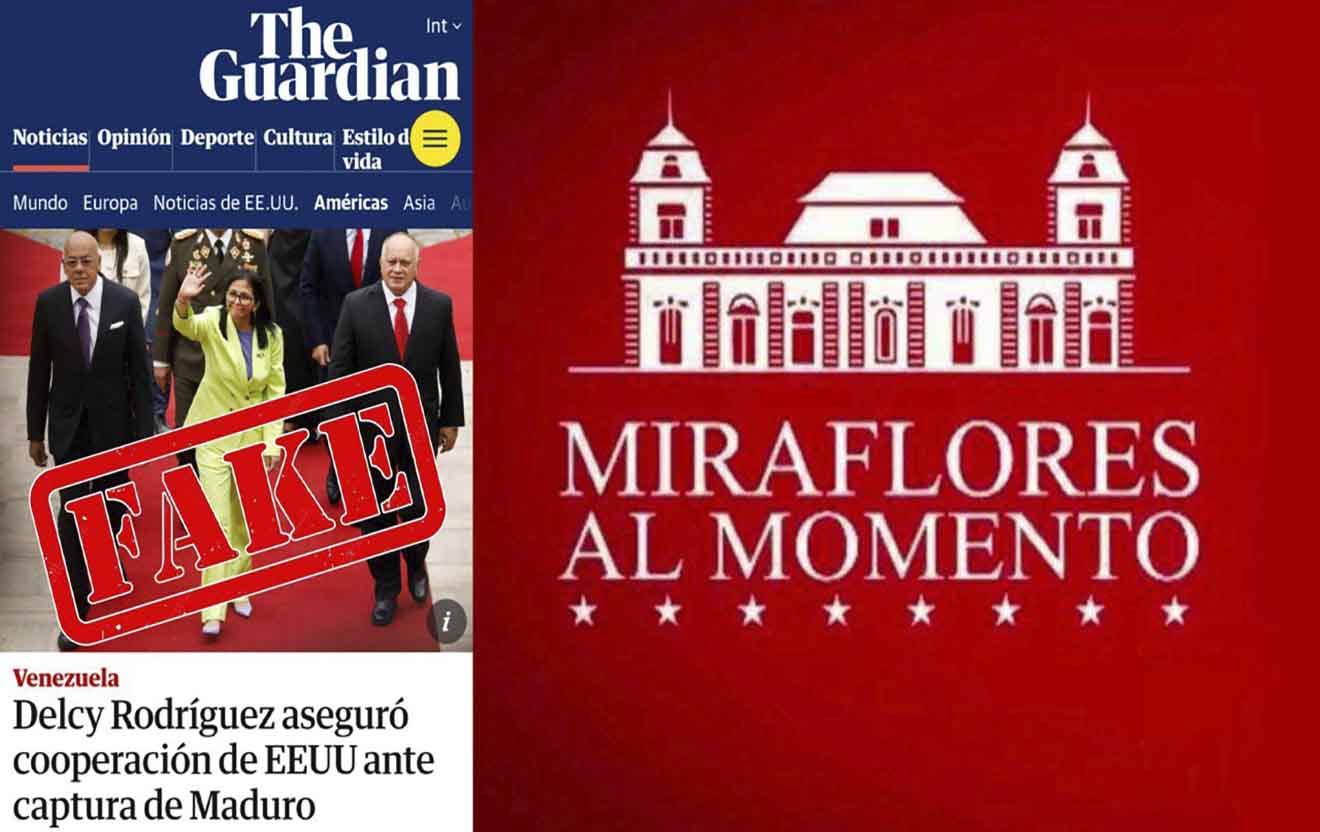 Venezuela desmiente fake news de The Guardian que vincula a Delcy Rodríguez en supuesta cooperación con EEUU para capturar al presidente Maduro