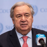 NEW YORK, UNITED STATES - 2025/06/27: UN Secretary-General Antonio Guterres speaks to the press on the situation in the Middle East and Gaza at UN Headquarters. (Photo by Lev Radin/Pacific Press/LightRocket via Getty Images)