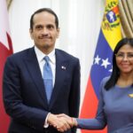 Presidenta (E) Delcy Rodríguez recibe en el Palacio de Miraflores al Primer Ministro de Qatar
